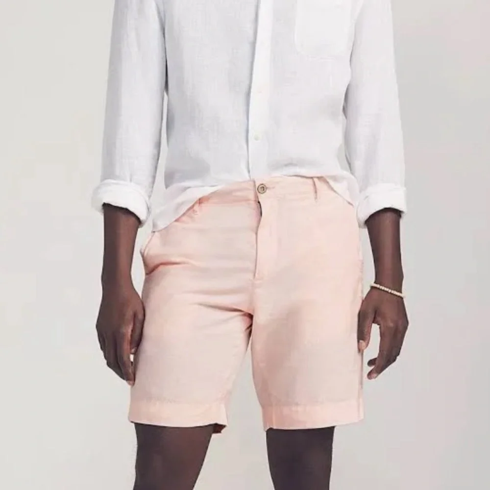 NWT Faherty Malibu Short in Summer Pink Linen & Cotton Blend Shorts Size 30